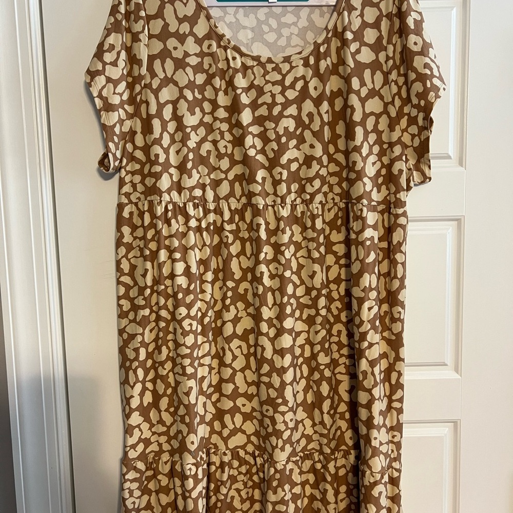 Planet Gold Brown and Cream Dolman Sleeve Sundress